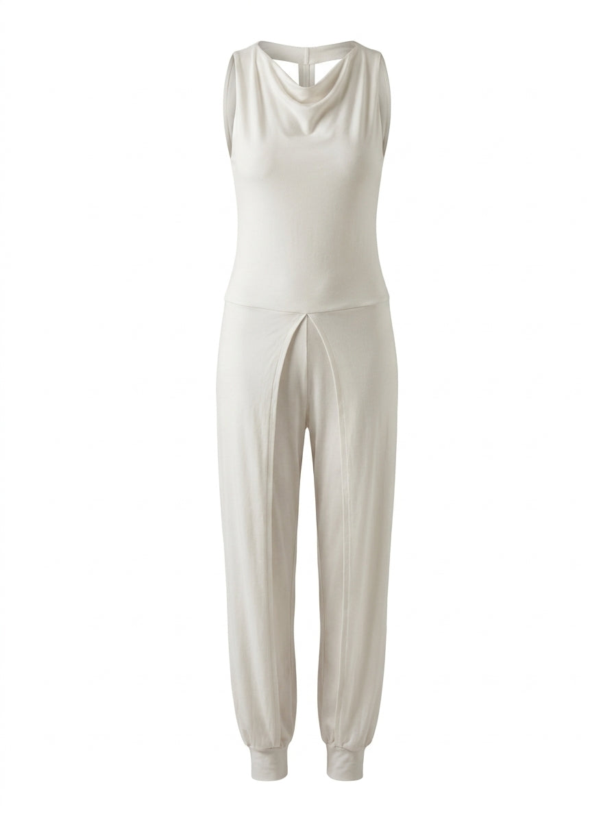 Breezy Jumpsuit with Waterfall Collar