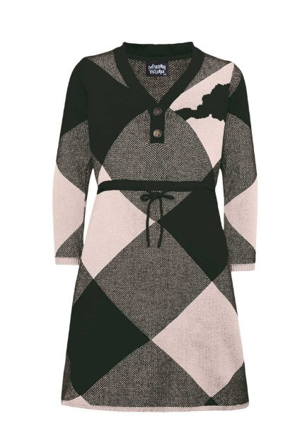 Black & Light Pink Sweater Dress
