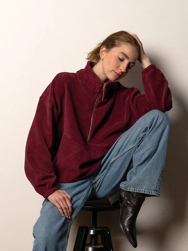 Half-Zip Frida – Organic Cotton Fleece Sweater