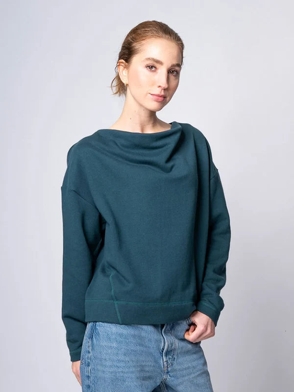 Sweatshirt Joy – Organic Cotton Waterfall Collar