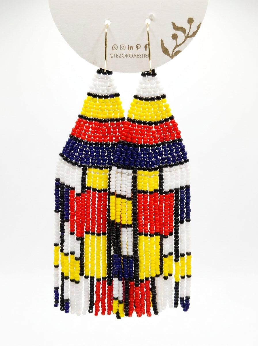 Tezoro Mondriaan Earrings glassbeads