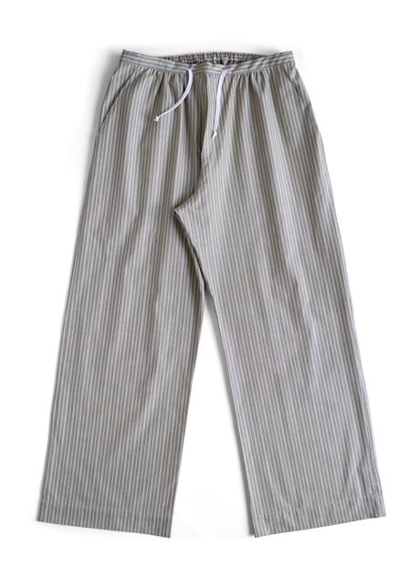 Clara home pants – pastel pink & white woven stripes